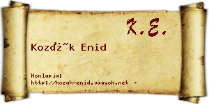 Kozák Enid névjegykártya